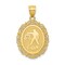 14K Satin Gold Libra Zodiac Oval Charm Pendant Jewelry 25mm x 18mm